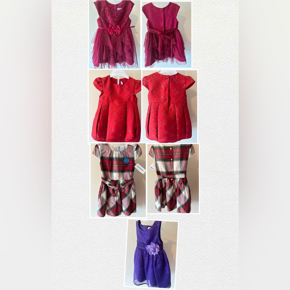 Clothing girl  party dresses lot Size 18 to 24 months, Size 2T to 3T (4 pieces)